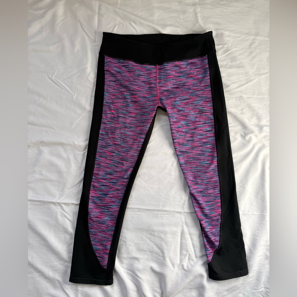 Fabletics Pink and Black Capri Leggings